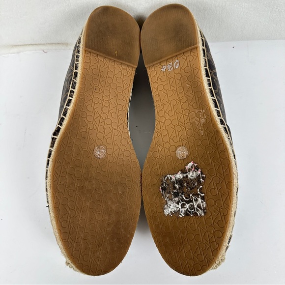CALVIN KLEIN Women's Vez CK Monogram Espadrilles Size 8.5 Espresso Rubber - Picture 6 of 10